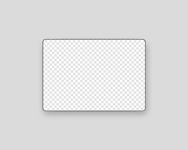 Nowoczesny Tablet Z Przezroczystym Ekranem. Pastylka Odizolowywająca Na Szarym Tle. Projekt Szablonu Realistyczna Ilustracja.