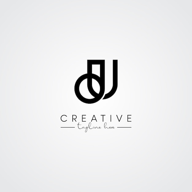 Nowoczesny unikalny artystyczny znak UD DU Logo Design Initial Based Letter Logo Vector