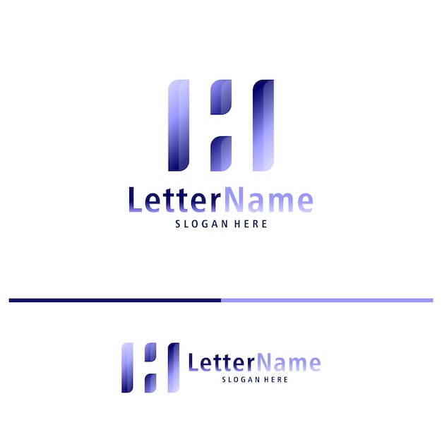 Plik wektorowy nowoczesny wektor projektowania logo litery h kreatywny szablon koncepcji logo h