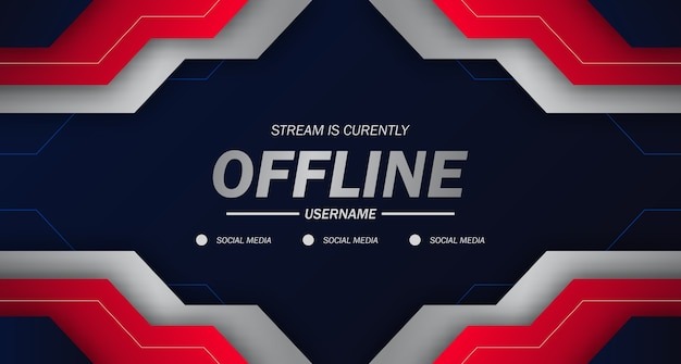 Nowoczesny Wygaszacz Ekranu W Tle Twitch Offline Streamowanie Gier Przyszłości Technologia Tło Z Czerwonymi Geometrycznymi Ostrymi Krawędziami