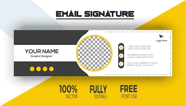 Plik wektorowy nowoczesny wzór podpisu e-mail biznesowy wzór wektorowy podpisu e-mail