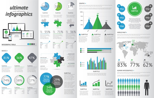 Nowoczesny zestaw infograficzny z urządzeniami elektronicznymi.