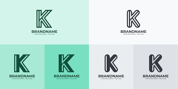 Nowoczesny zestaw logo liter K nadaje się do biznesu z inicjałami K lub KK