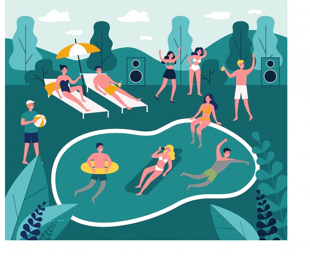 Nowożytna pływackiego basenu przyjęcia ilustracja