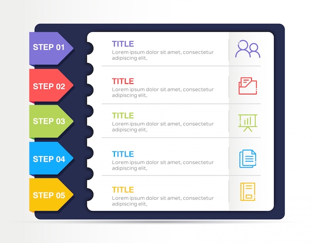 Plik wektorowy nowożytny biznesowy infographic z 5 krokami