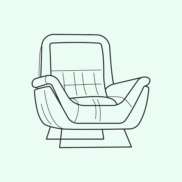 Plik wektorowy nowożytny fotel linia ilustracja płaska ilustracja