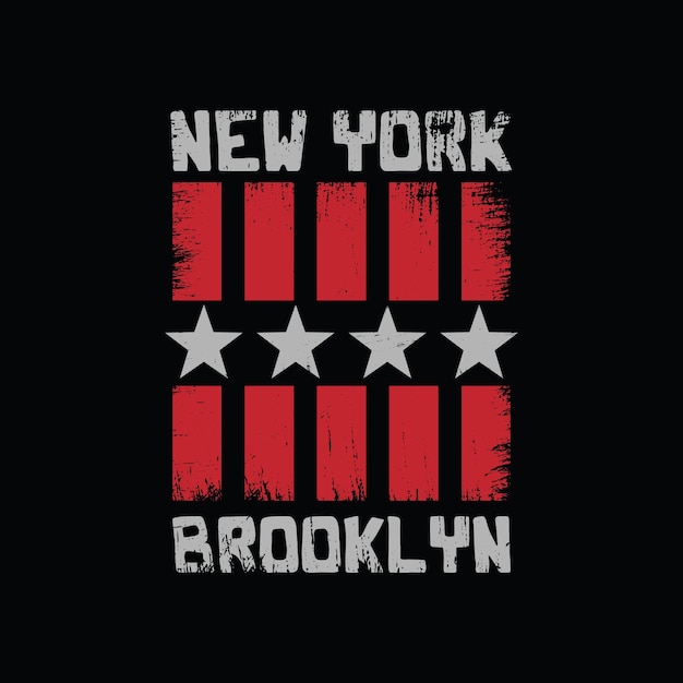 Nowy Jork Brooklyn Ilustracja Typografia Wektor Projekt Koszulki