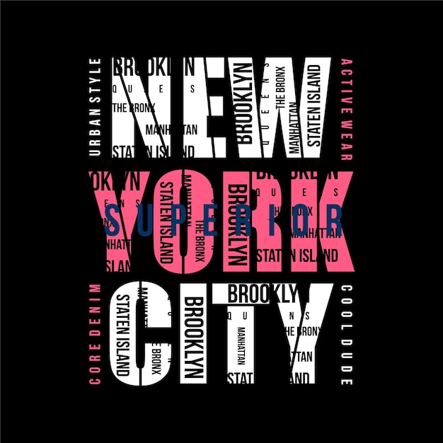Nowy Jork Fajny Wektor Graficzny Typografii