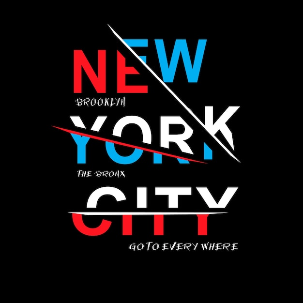 Nowy Jork Typografia T Shirt Wektor