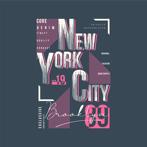 nowy jork w ramce tekstowej graficzny t shirt typografia