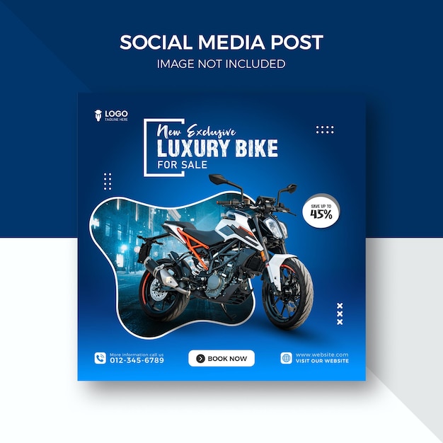 Nowy Motocyklowy Szablon Postu Na Instagramie W Mediach Społecznościowych Premium