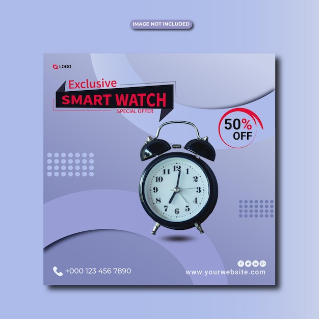 Nowy Przyjazd Smart Watch Brand Product Social Media Post Banner Vector Design