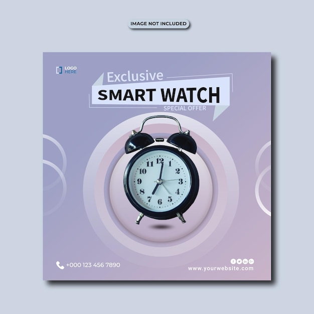 Plik wektorowy nowy przyjazd smart watch brand product social media post banner vector design