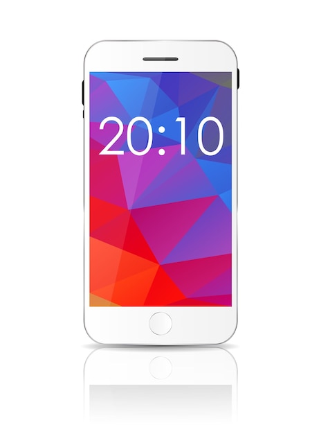 Nowy Realistyczny Telefon Komórkowy Z Kolorowym Ekranem. Ilustracja wektorowa. EPS10
