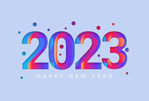 Nowy rok 2023 tło w stylu papieru