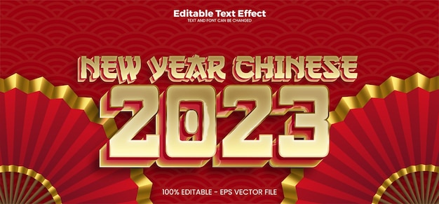 Nowy Rok Chiński 2023 Edytowalny Efekt Tekstowy W Nowoczesnym Stylu Trendów