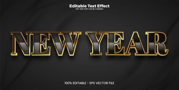 Plik wektorowy nowy rok edytowalny efekt tekstowy w nowoczesnym stylu trendu