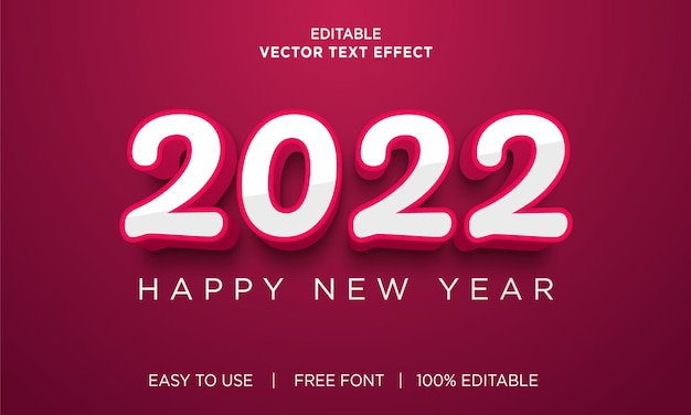 Nowy Rok Edytowalny Efekt Tekstowy Z Wektorem Premium