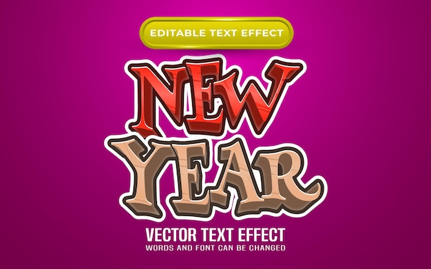 Nowy Rok Edytowalny Efekt Tekstowy