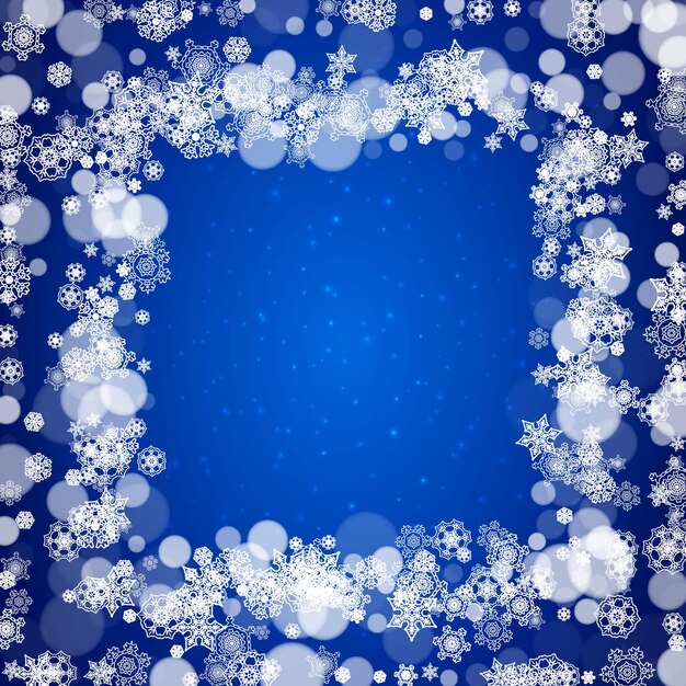 Nowy Rok Płatki śniegu Na Niebieskim Tle