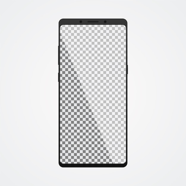 Nowy Smartphone Mock Up z pustym ekranem na białym tle