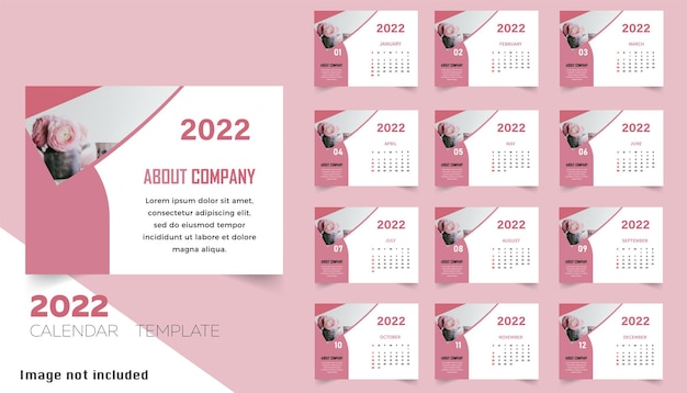 Nowy Szablon Kalendarza Biurkowego Na Rok 2022 Dla Firmy Korporacyjnej