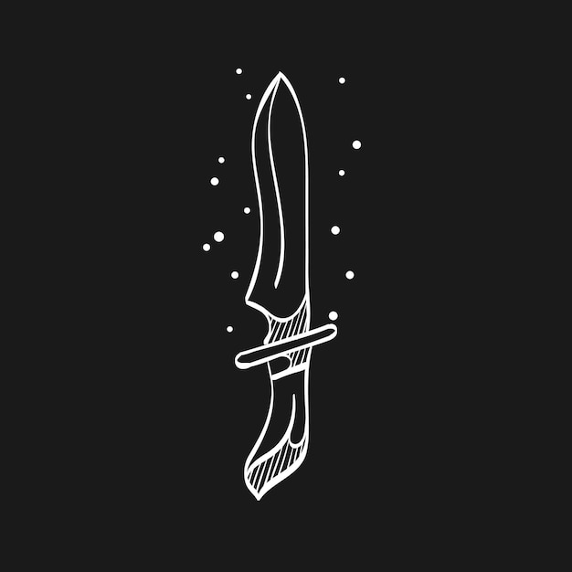 Nóż doodle szkic ilustracji
