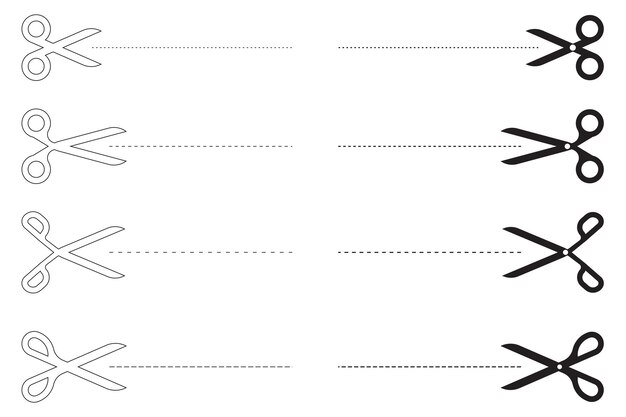 Nożyczki Wyciąć Tutaj Projekt Darmowych Wektorów