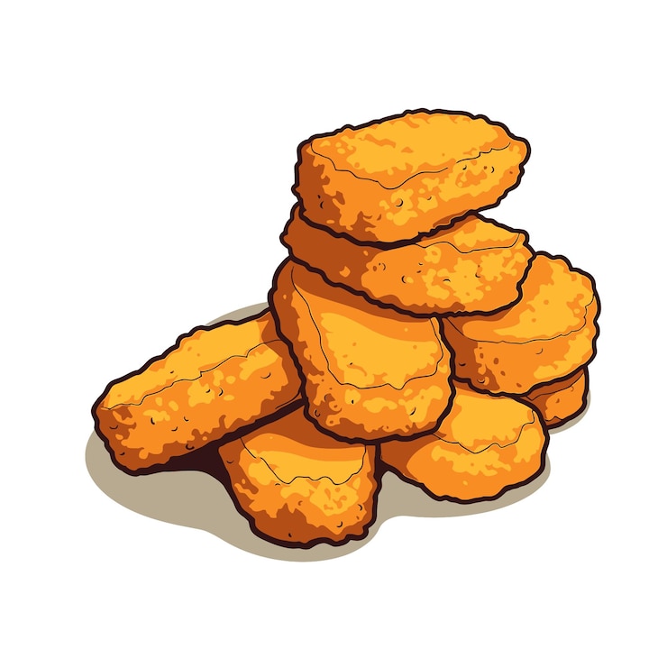 Wektor nuggetsy z kurczaka wektor clipart białe tło