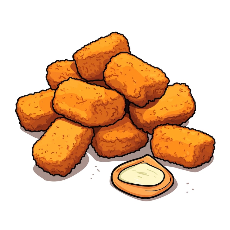 Wektor nuggetsy z kurczaka wektor clipart białe tło