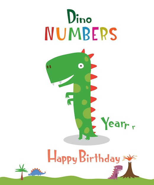 Plik wektorowy numer 1 w postaci dinozaura - nadaje się do dekoracji przyjęcia urodzinowego w stylu dinozaurów