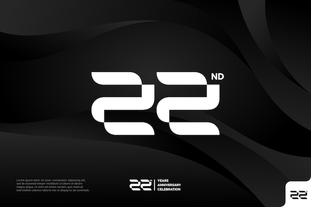 Numer 22 ikona logo projekt 22 urodziny logo numer rocznica 22