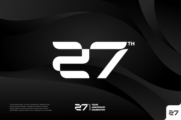 Numer 27 Ikona Logo Projekt 27 Urodziny Logo Numer Rocznica 27