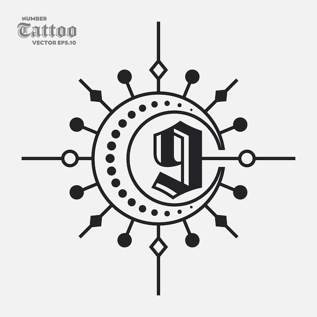 Plik wektorowy numer 9 tatuaż logo