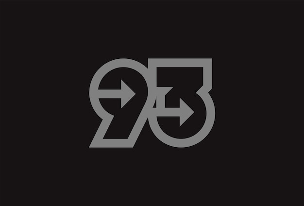 Plik wektorowy numer 93 logo monogram numer 93 z kombinacją strzałek do wykorzystania w logo biznesowym i rocznicowym
