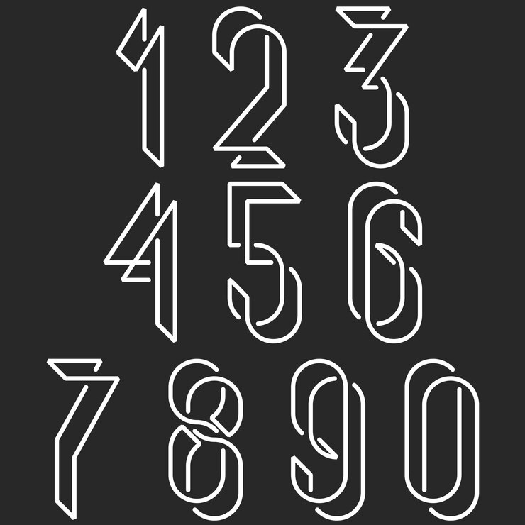 Wektor numery w starym stylu numery zestaw retro plakat lub karta makiety elementy projektowania dla vintage zaproszenia ślubne