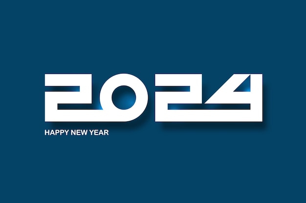 Numery Wycięte Z Papieru Na Nowy Rok 2024 Dekoracyjna Kartka Z życzeniami 2024 Baner Szczęśliwego Nowego Roku