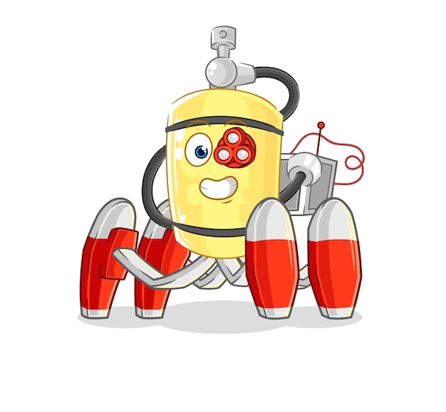 Nurek cylinder przyszłego robota wektor kreskówka postać