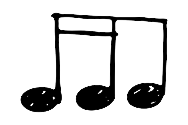 Plik wektorowy nuta doodle ręcznie rysowane symbol muzyczny pojedynczy element do drukowania logo wystroju projektowania stron internetowych
