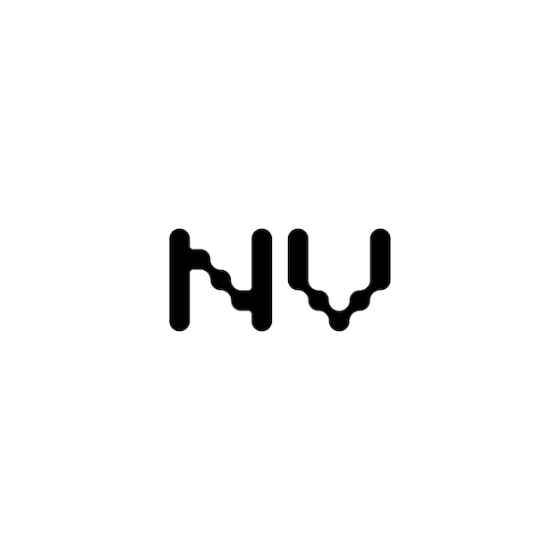 Plik wektorowy nv monogram logo projekt list tekst nazwa symbol monochromatyczne logotyp alfabet znak proste logo
