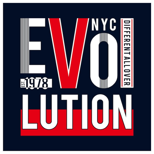 Nyc Evolution Typografia Projekt Koszulki Wektor