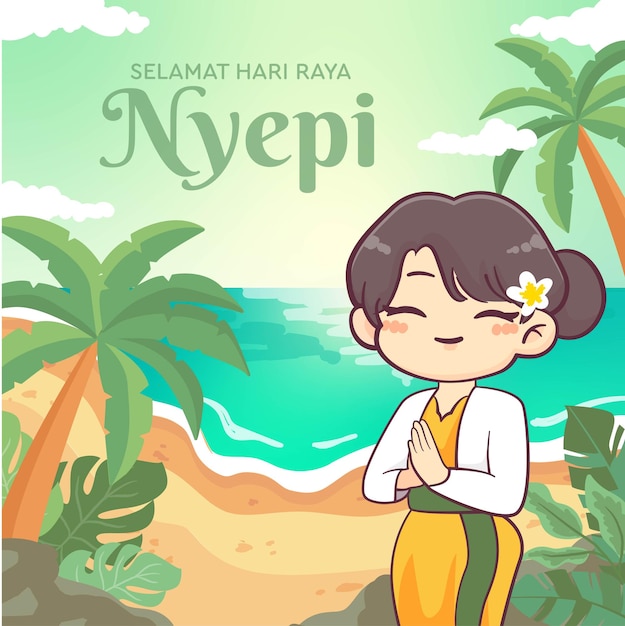 Nyepi Pozdrowienie Balis Dzień Ciszy Transparent Plakat