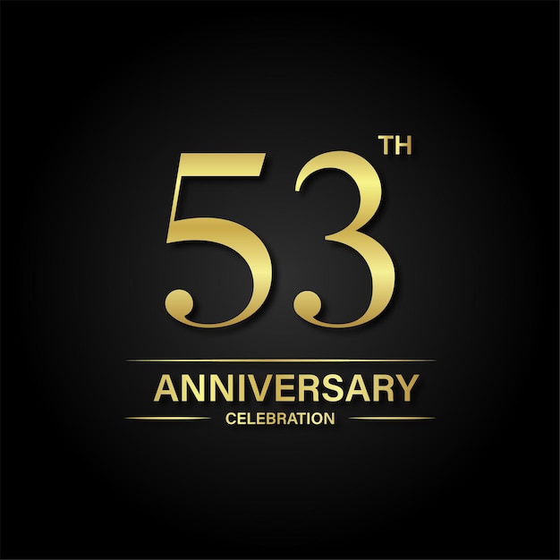 Plik wektorowy obchody 53. rocznicy ze złotym kolorem i czarnym tłem