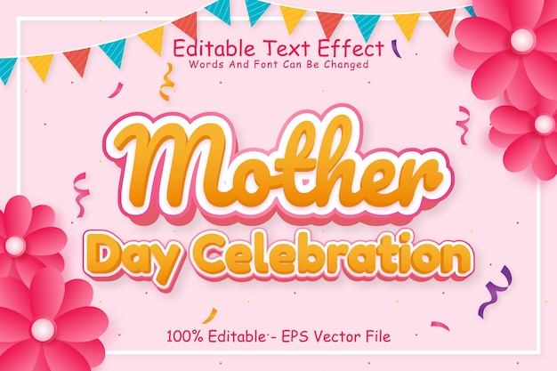 Obchody Dnia Matki Edytowalny Efekt Tekstowy 3-wymiarowy Wytłoczony Styl Kreskówek