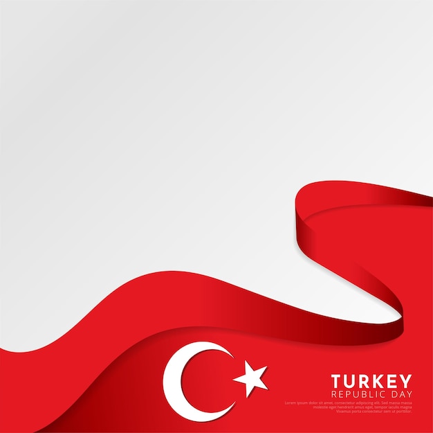 Obchody Dnia Republiki Turcji Tło Szablonu Projektu Z Pustym Wektorem Białej Przestrzeni