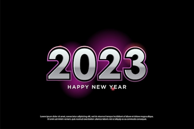 Obchody Nowego Roku 2023 Z Fioletowym Efektem świetlnym Ilustracji.