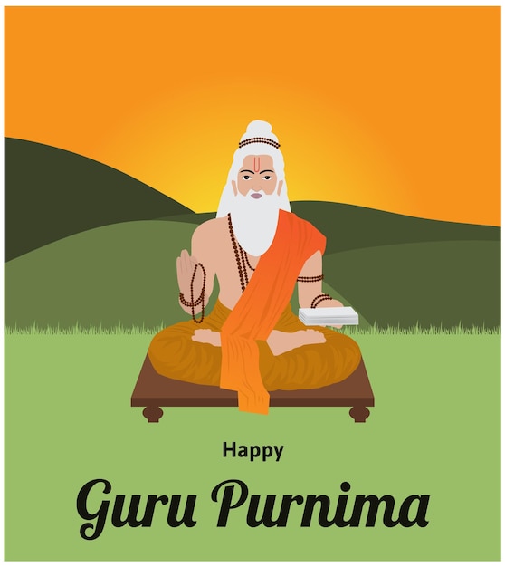 Plik wektorowy obchody święta religijnego happy guru purnima w indiach