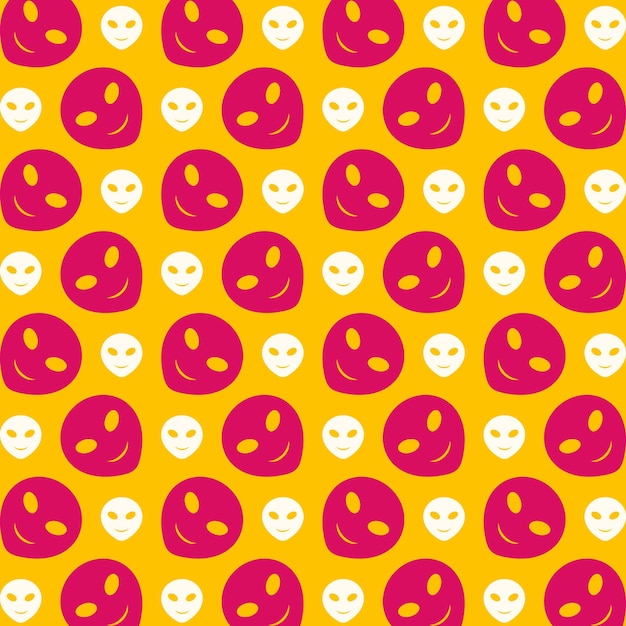 Plik wektorowy obcy emoji różowe tło powtarzający się modny wzór ilustracji wektorowych