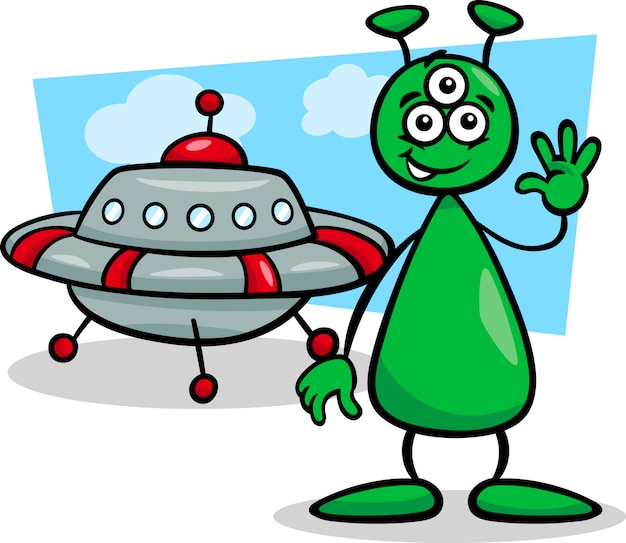 Plik wektorowy obcych z ilustracji kreskówka ufo