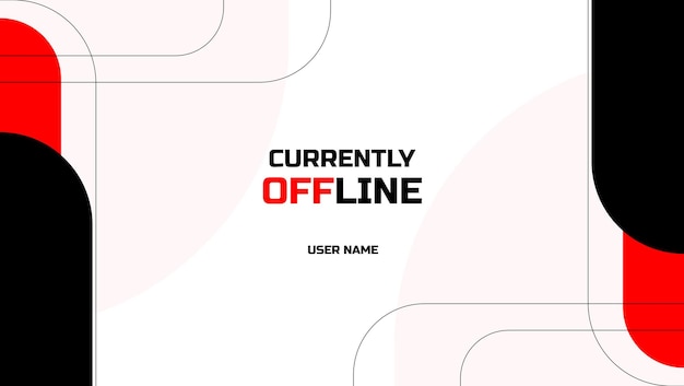 Obecnie Offline Tło Baneru Drgania Z Geometrycznymi Kształtami